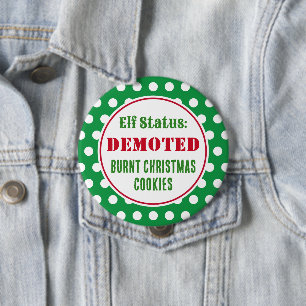 Funny Naughty Christmas Elf Button