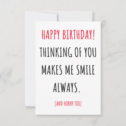 Funny naughty dirty birthday card for him  her