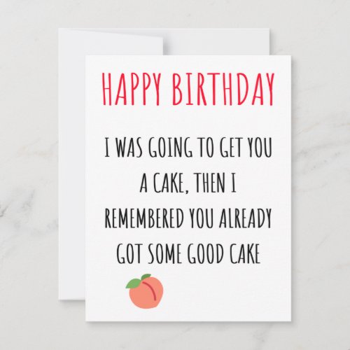 Funny Naughty Dirty Happy Birthday Card
