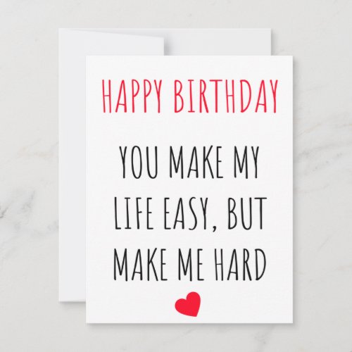 Funny Naughty Dirty Happy Birthday Card for Her