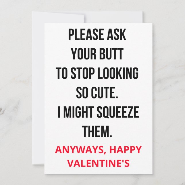 Funny Naughty Dirty Valentines Card (Front)
