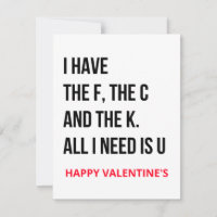 Funny Naughty Dirty Valentines day card