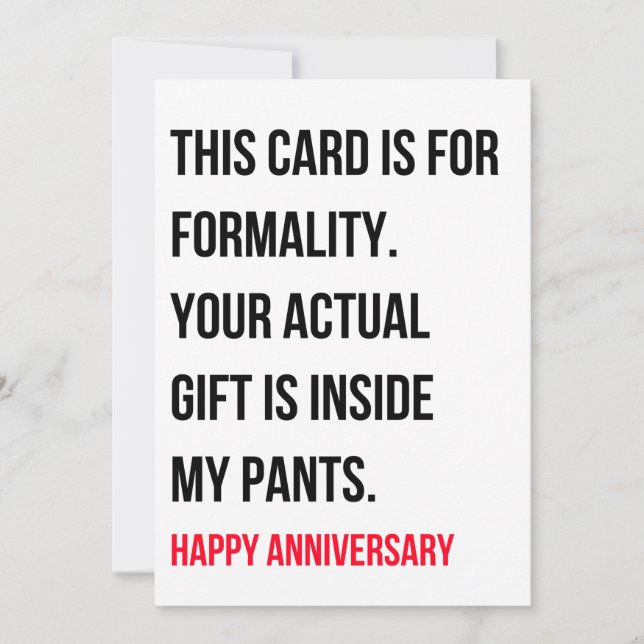 Funny Naughty Happy Anniversary Card (Front)