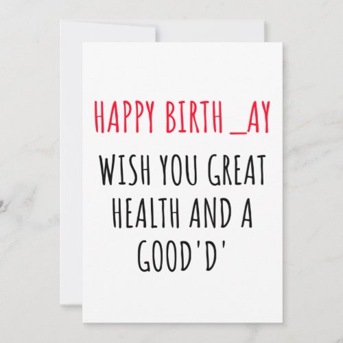 Funny Naughty Happy Birthday Card for Her