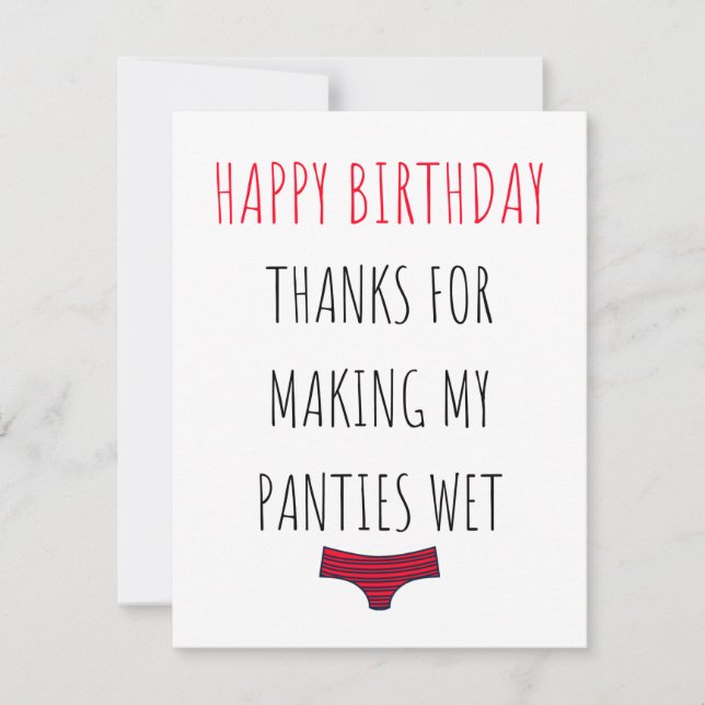 Funny naughty happy birthday card for him (Front)