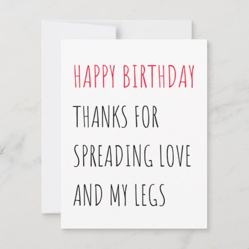 Funny Naughty Happy Birthday Card for Him