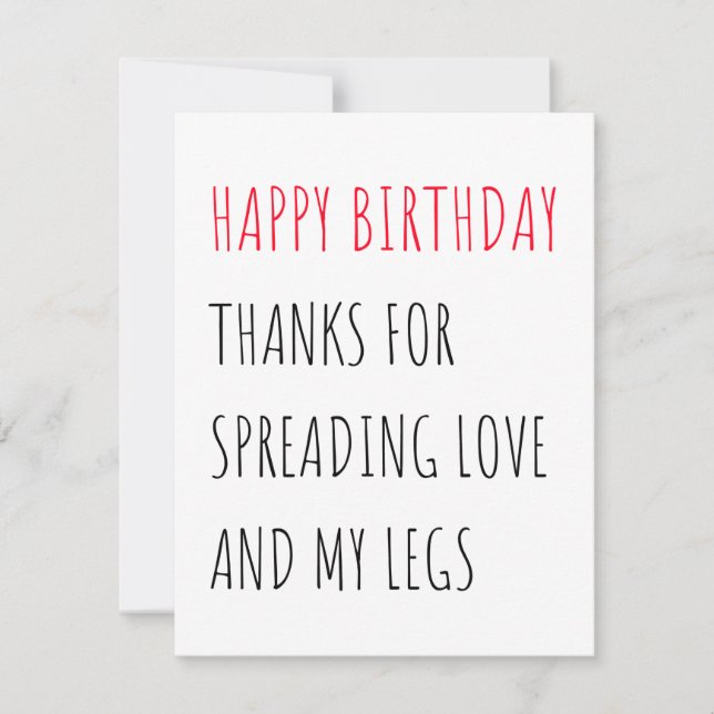 Funny Naughty Happy Birthday Card for Him (Front)