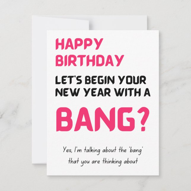 Funny Naughty Happy Birthday Card for him and her (Front)