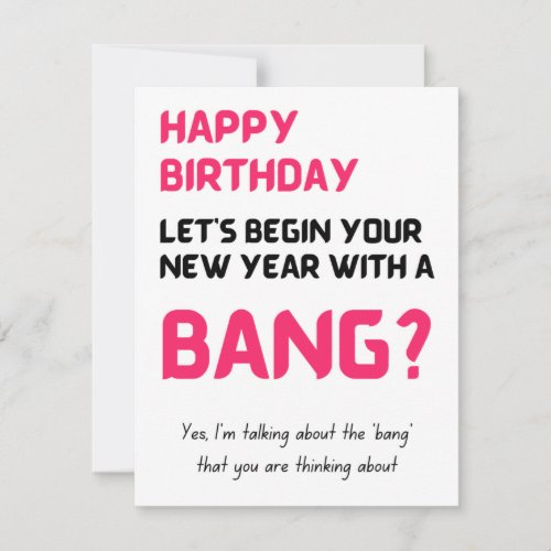 Funny Naughty Happy Birthday Card for him and her