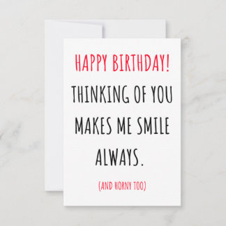 Funny Naughty Happy Birthday Card for Him & Her 