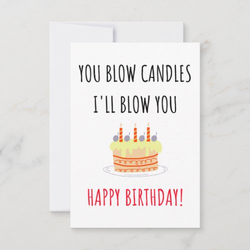 Funny naughty happy birthday card for him, men 