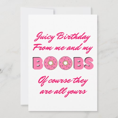 Funny Naughty Happy Birthday Gift Holiday Card