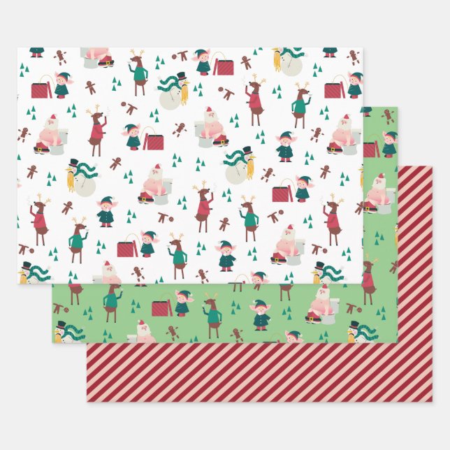 Funny Naughty Holiday Wrapping Paper Flat Sheets (Set)