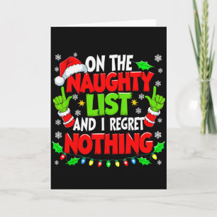 Funny Naughty List Christmas Card