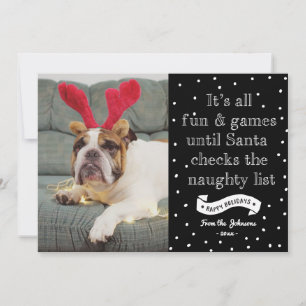 Funny Naughty List Holidays Photocard Card
