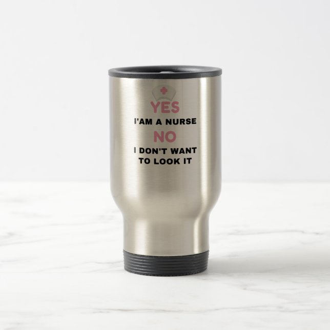 Funny Naughty Nurse Gift Hilarious nursing  Travel Mug (Center)