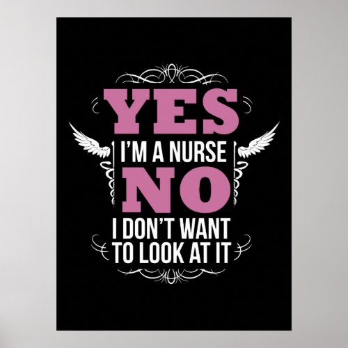 Funny Naughty Nurse Hilarious nursing with a sassy Poster