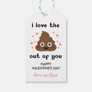 Funny Naughty Poop Happy Valentine Gift Tags
