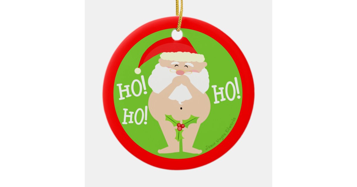 Funny Naughty Santa Christmas Ornament Zazzle 1408