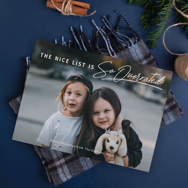 Funny Naughty The Nice List Photo Christmas Holiday Card (Creator Uploaded)