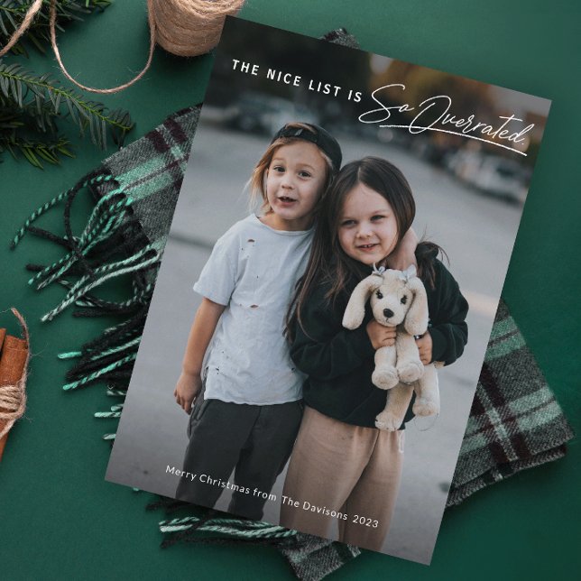 Funny Naughty The Nice List Photo Christmas Holiday Card (Creator Uploaded)