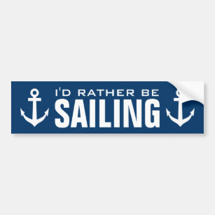 Funny nautical anchor bumper sticker for sailor