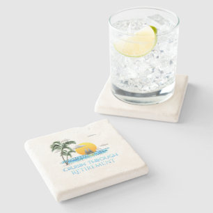 Funny Nautical Cruising Through Retirement Stone Coaster