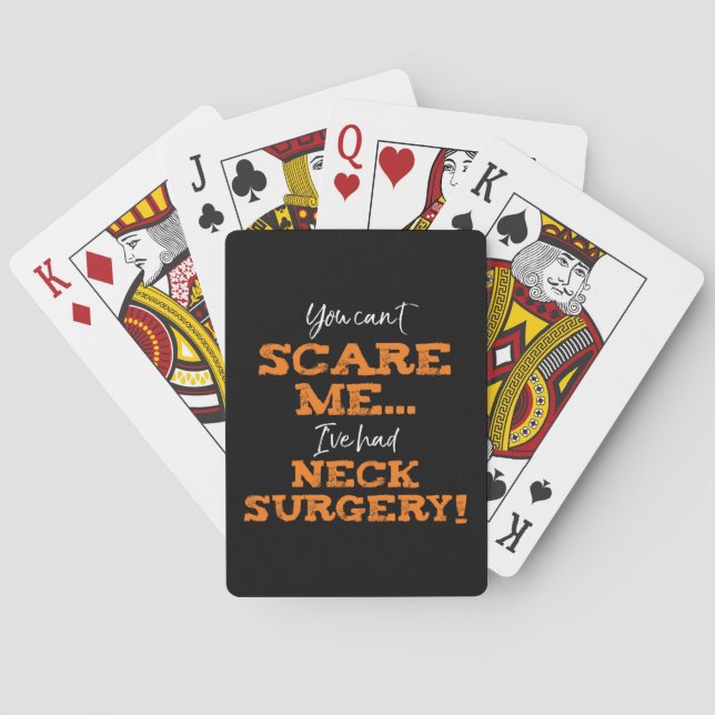 Funny Neck Surgery Recovery Poker Cards (Back)