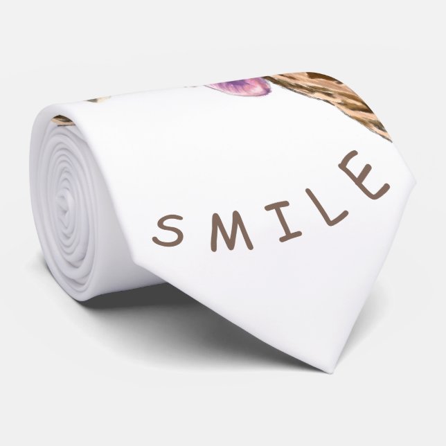 Funny Neck Tie Happy Playful Giraffe - Smile (Rolled)