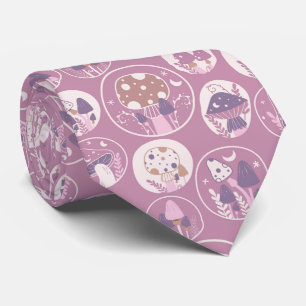 Funny Neck Tie with Mushroom Pattern