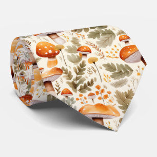 Funny Neck Tie with Mushroom Pattern