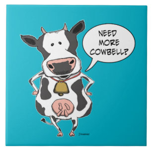 Funny Need More Cowbell Cow Ceramic Tile