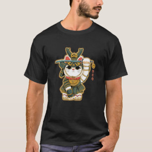 Funny Neko Lucky Cat Samurai Japan For Men Women T-Shirt