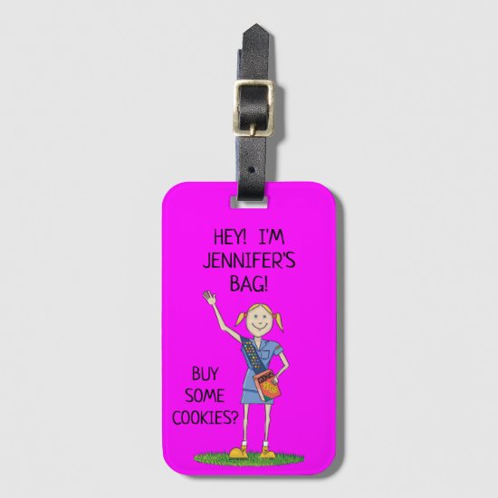 Funny Neon Girl Scout Cadette | Custom Bag Tag