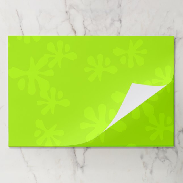 Funny neon green slime kids party paper placemats (Folded)