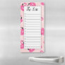 Funny neon pink flamingo floaters pattern blush magnetic notepad