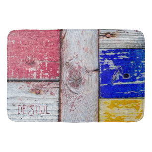 Funny Neoplasticism wooden art style customizable Bath Mat