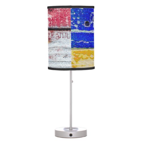 Funny Neoplasticism wooden art style customizable Table Lamp