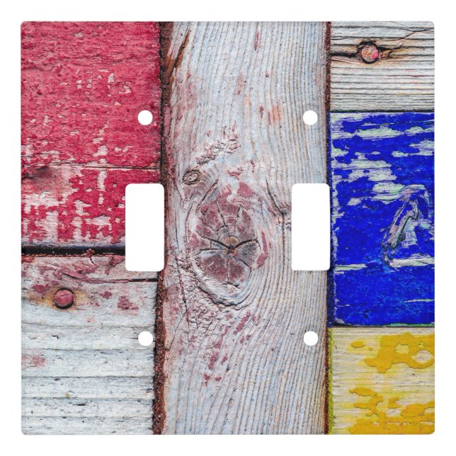 Funny Neoplasticism wooden art style Light Switch Cover (Front)