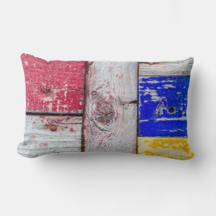 Funny Neoplasticism wooden art style Lumbar Pillow