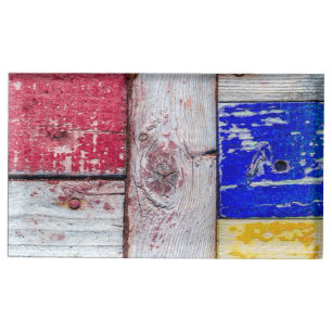 Funny Neoplasticism wooden art style Place Card Holder
