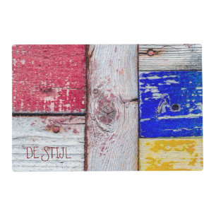 Funny Neoplasticism wooden art style Placemat