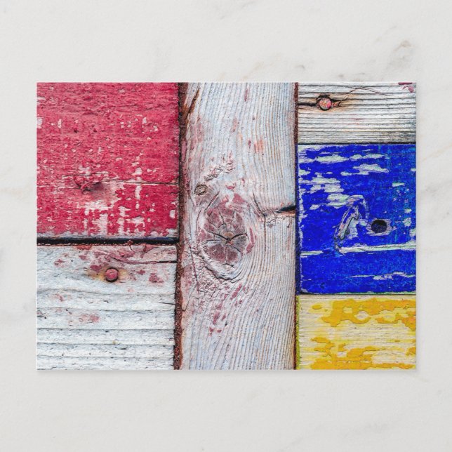 Funny Neoplasticism wooden art style Postcard (Front)