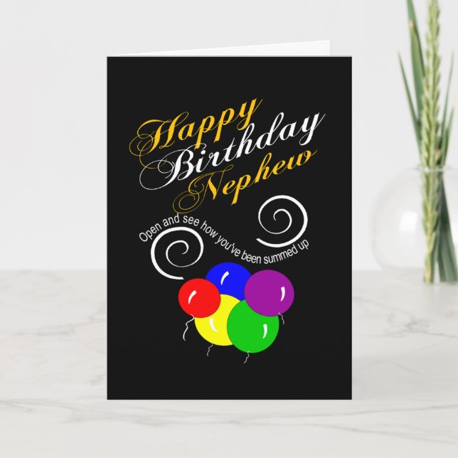 funny nephew happy birthday wish card (Front)