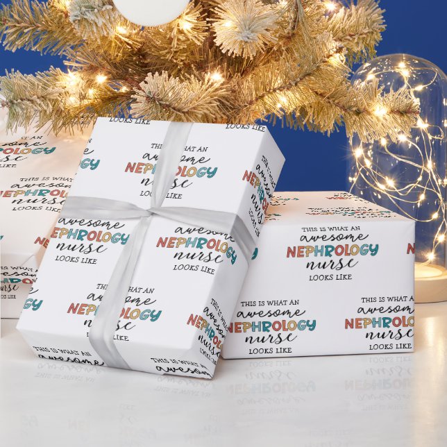 Funny Nephrology Nurse Awesome Appreciation Wrapping Paper (Holidays)