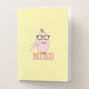 Funny Nerd Bird Cute Geek Back to School Humor Pocket Folder