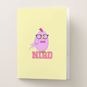 Funny Nerd Bird Cute Geek Back to School Humor Pocket Folder