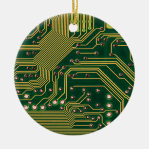 Funny Nerdy Computer Motherboard Ceramic Ornament