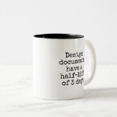 Funny Nerdy Design Document Office Two-Tone Coffee Mug (Front Right)