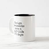 Funny Nerdy Design Document Office Two-Tone Coffee Mug (Front Left)